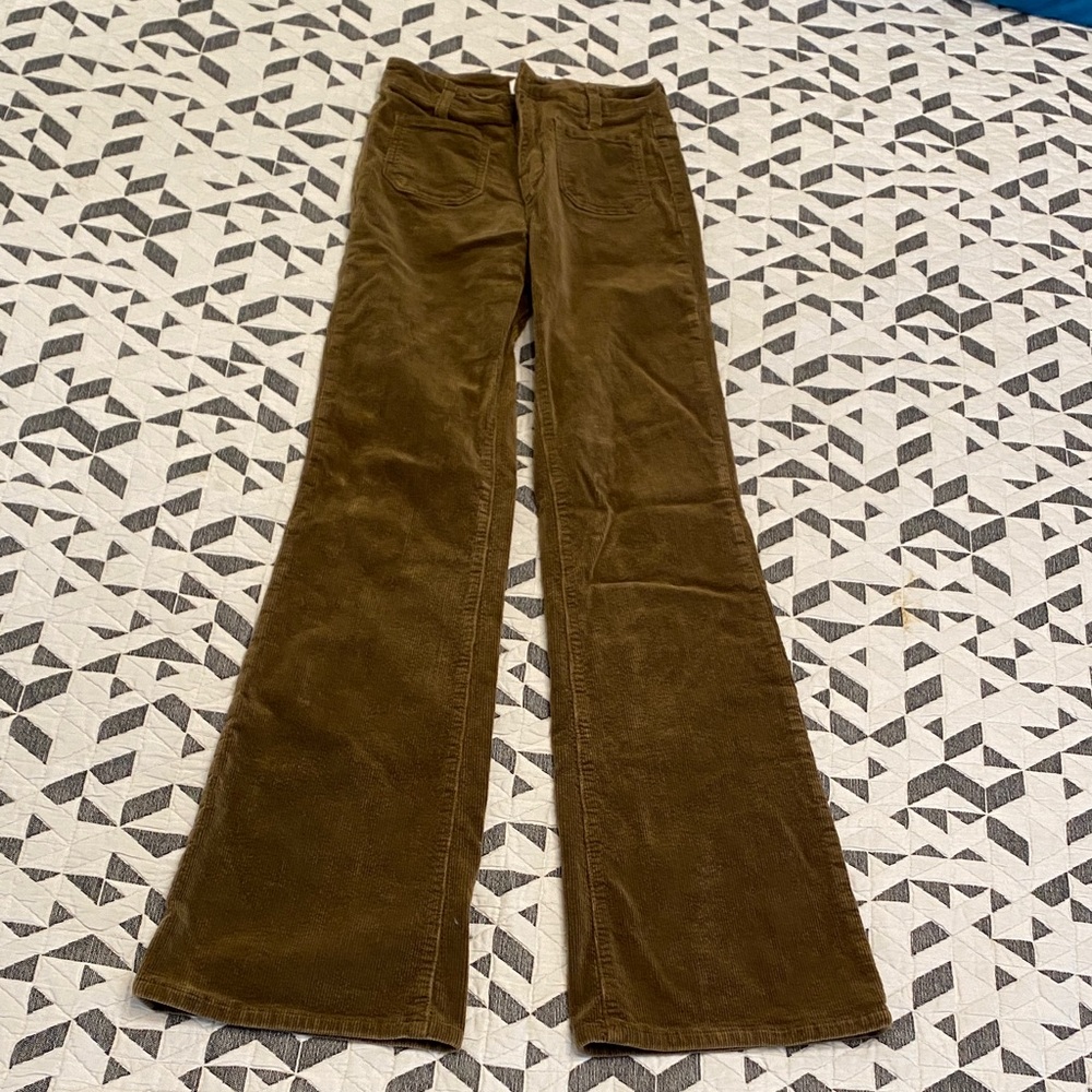 Green Corduroy Flare Pants